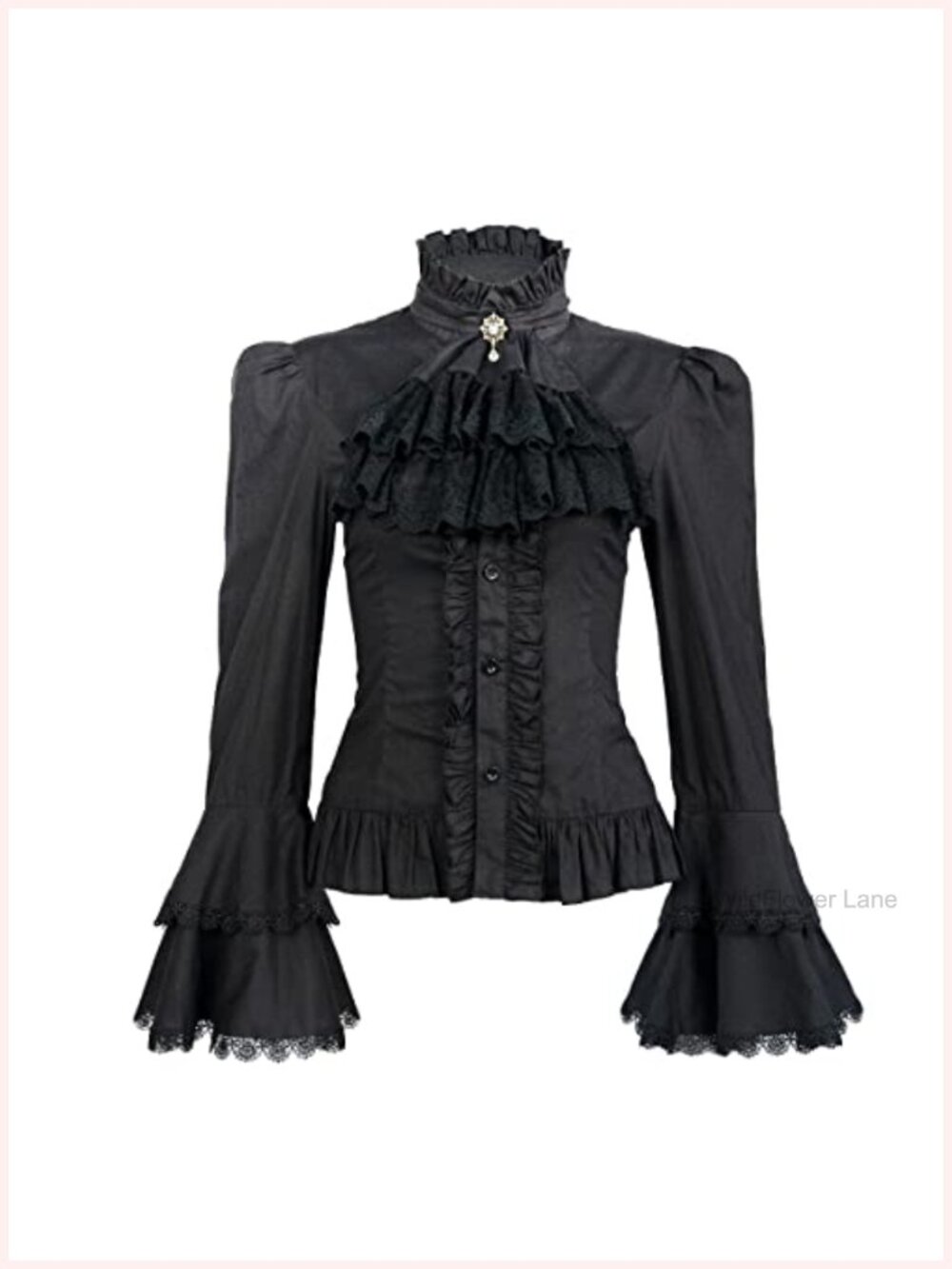 Victorian Blouse Gothic Pirate Long Sleeve Ruffle Tops